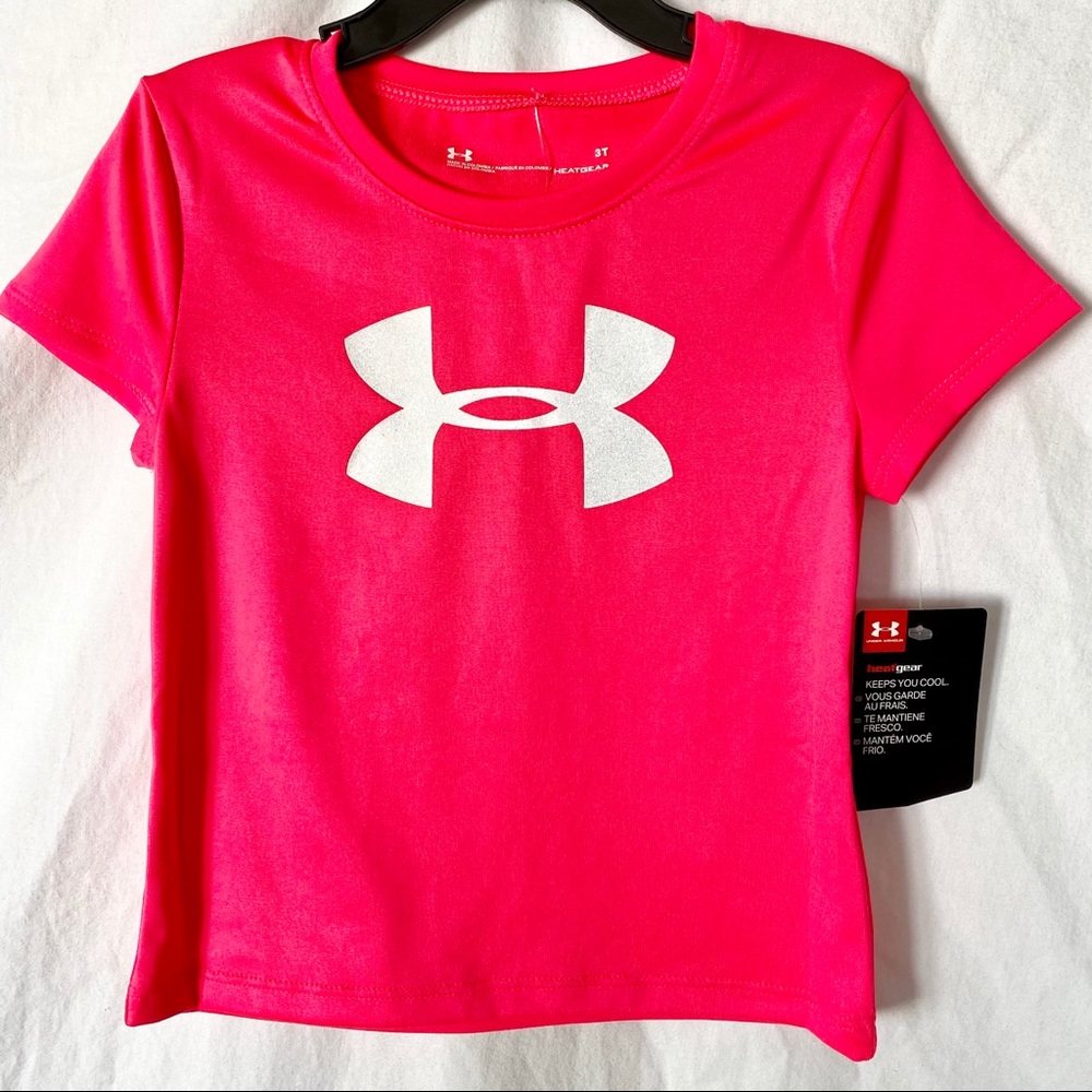 Under Armour Toddler Girl Glitter Big Logo Shirt